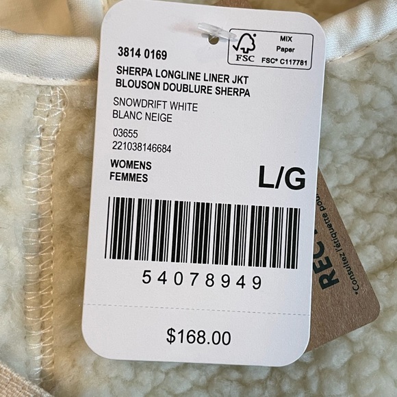 Roots Women Sherpa Long liner jacket . Brand new, never worn - Picture 7 of 7